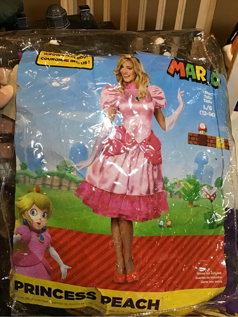 Nintendo princess peach adult costume size larger 12/14